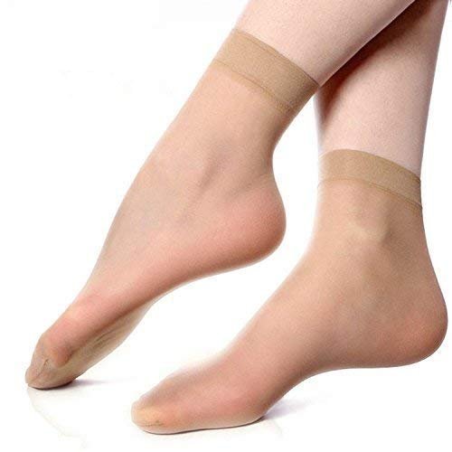 Version 1.0.0 Skin Ultra-Thin Transparent Nylon Summer Skin Socks for Women/Girl's || Ankle Length Socks || Color Beige || Free Size - Image 1