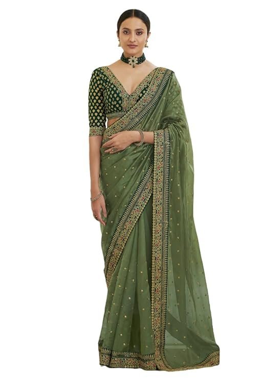 61Z9og5gnkL._SY741_ Womens Georgette Saree For Womens (SSFB-SARI2845) - Image 1