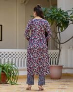 Women Floral Print Straight Kurta with Pants & Dupatta - Image 2