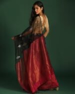 Half & Half Saree with Tissue Pallu - Image 3