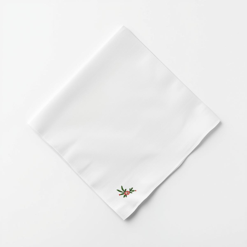 60.png White Handkerchief - Red Floral (Premium) - Image 1